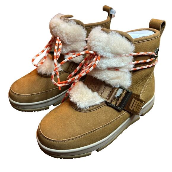 Ugg Classic Weather Hiker  Chestnut Winter Boot Waterproof Leather NEW Size 5.5 - Picture 6 of 11